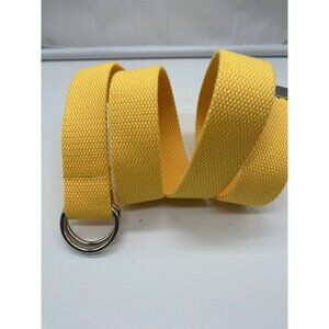Men's Bright Yellow Nylon Woven D Ring Belt Size M 39" End to End Golf Summer
